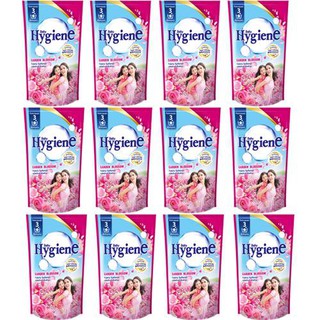 K.N. Shop ไฮยีน ( Hygeian ) น้ำยาปรับผ้านุ่ม สีชมพูบานเย็น ขนาด 600 มล. (แพ็ค 12 ถุง)