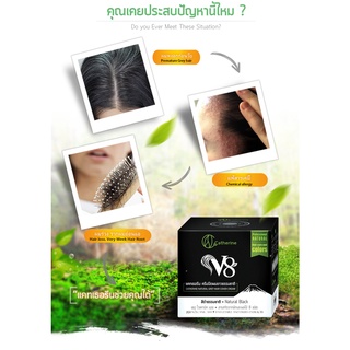 แคทเธอรีนครีมปิดผมขาวV8สีดำธรรมชาติ 80g.