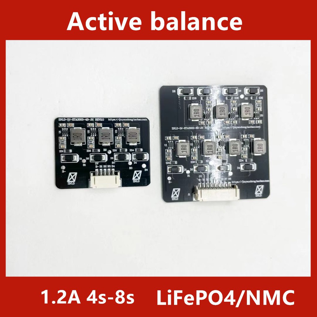 Active balance 1.2A  4S, 8S บอร์ดควบคุมการชาร์จแบตเตอรี่ LiFePO4 / NMC