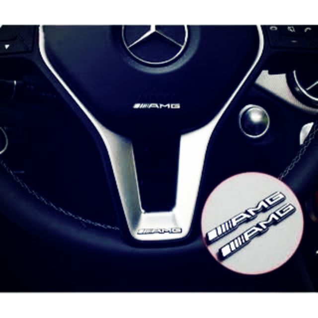 Best saller โลโก้ AMG จิ๋ว แต่งพวงมาลัย ( 1 ชิ้น ) แป้นเหยียบกันลื่น logo logoรถ โลโก้รถ ดุมล้อ BENZ