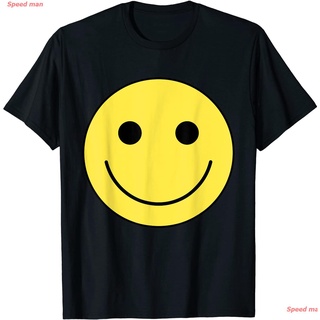 เสื้อยืดครอปน่ารัก ผู้ชาย เสื้อยืด Smiley Face T-Shirt เสื้อคู่ ยุโรปและอเมริกา เสื้อยืดผู้ชาย คู่S-5XL