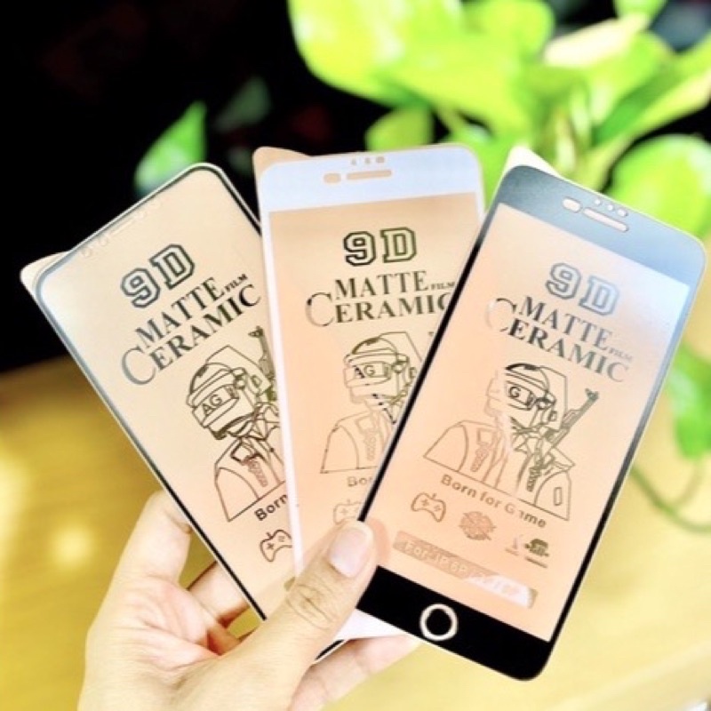 ฟิล์มเซรามิกส์ ใช้สำหรับiphone แบบด้าน เต็มจอ ฟิล์มกันรอย ไม่แตกติดง่าย 9D+ไม่ใช่ กระจก 7 8 11 12 13 14 15 16 pro max