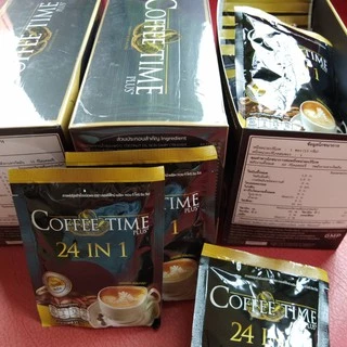 Coffee Time Plus+ คอฟฟี่ไทม์ พลัส 24 in 1 ( กาแฟปรุงสำเร็จ พรีเมียม หอมเข้มเต็มอารมณ์มอคค่า)