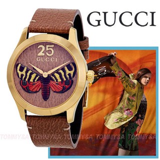 นาฬิกา Gucci G-Timeless Tan Dial with an Embroidered Butterfly Ladies Watch YA1264063  **พรีออเดอร์**