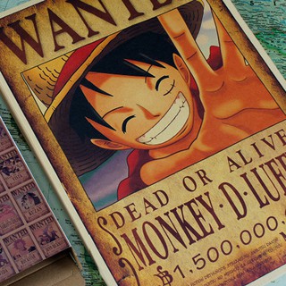 ใบประกาศจับวันพีช ค่าหัว 120 ใบ ขนาด A3 มาพร้อมกล่อง โปรสเตอร์ การ์ตูน ONE PIECE Wanted