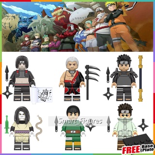 Naruto Minifigures Sarutobi Hiruzen Orochimaru Aburame Shino Rock Lee Hidan Toys Gifts Minifigures KDL 803