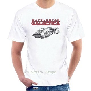 เสื้อยืด ผ้าฝ้ายแท้ พิมพ์ลายโลโก้เรือ GilDan Brand Battlestar Galactica