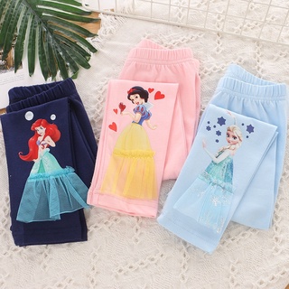Girls Leggings เสื้อผ้าเด็กแช่แข็งเจ้าหญิงหิมะนางเงือก Leggings สาวกางเกงป้องกันยุงกางเกง InsNEW--Chenyu-th4h