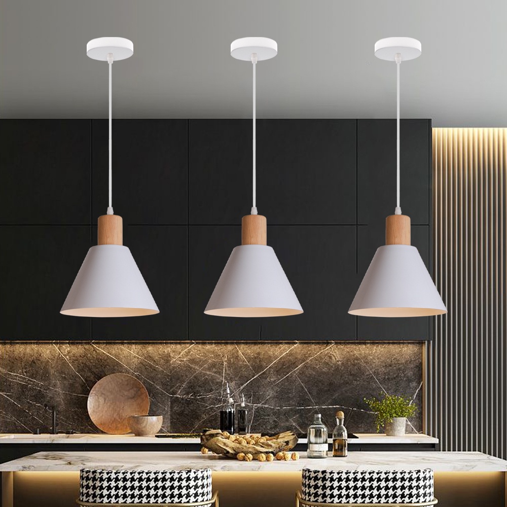Nordic ไม้จี้ไฟ Vintage โมเดิร์น LED โคมไฟแขวนสำหรับห้องนั่งเล่นห้องครัวบ้าน Loft อุตสาหกรรม Decor โคมไฟ