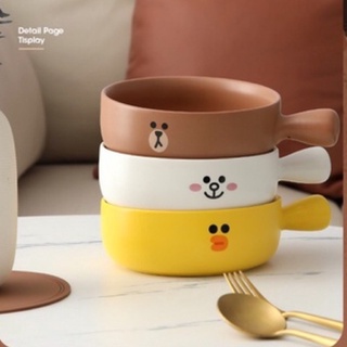 LINE FRIENDS ชามบะหมี่เซรามิกพร้อมด้ามจับน่ารัก