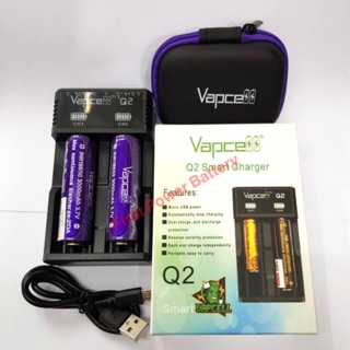 ชุดเครื่องชาร์จพร้อมถ่านVapcell ของแท้100%[Vapcell INR18650 3000mAh 20A 2ก้อน+เครื่องชาร์จVapcell Q2]