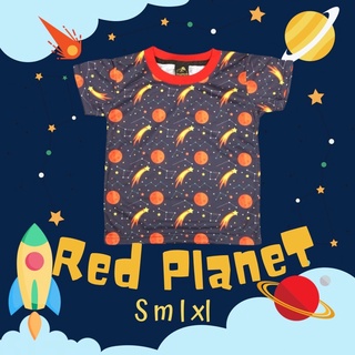 เสื้อเด็กกุ้นคอแดง #เสื้อเด็ก ลาย Red Planet #เสื้อเด็กลาบนักบินอวกาศ #เสื้อลายนักบิน