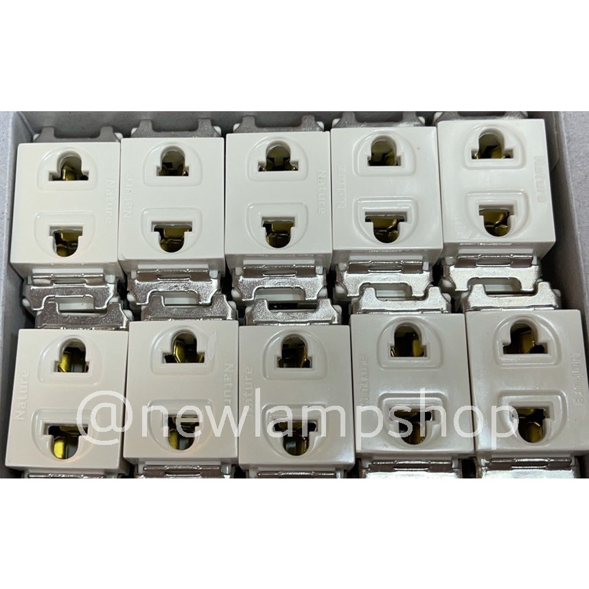 เต้ารับ/ ปลั๊กเมจิรุ่นเก่า 10A 250V M(P) ทองเหลือง