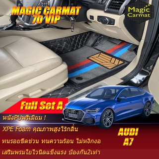 Audi A7 2018-รุ่นปัจจุบัน Hatchback Full Set A (เต็มคันรวมถาดท้ายแบบ A) พรมรถยนต์ Audi A7 พรม 7D VIP Magic Carmat