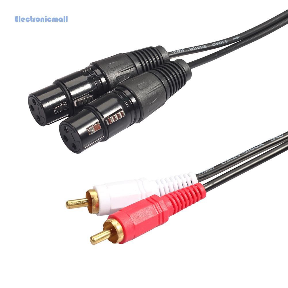 Electronicmall01 สายสัญญาณเสียงสเตอริโอ Dual Rca Male Plug To Dual Xlr ...