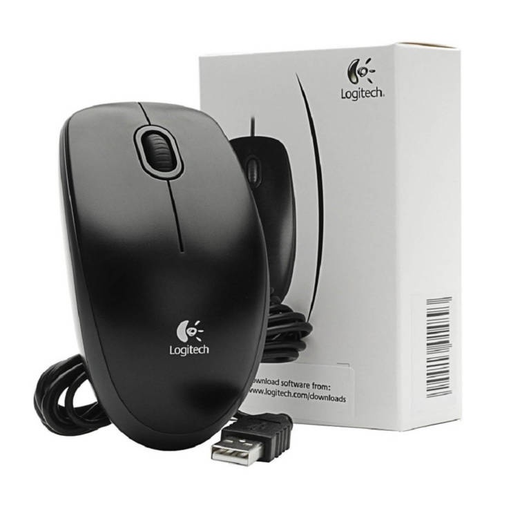 Logitech Optical USB Mouse B100 เมาส์ โลจิเทค เม้าส์ออฟติคัล สีดำ USB  #1015