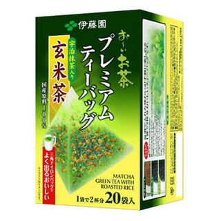 ITOEN Genmaicha Premium Green tea with Roasted Rice อิโตเอ็น ชาเขียว ข้าวคั่วญี่ปุ่น ชนิดซอง 2.3g. x 20ซอง