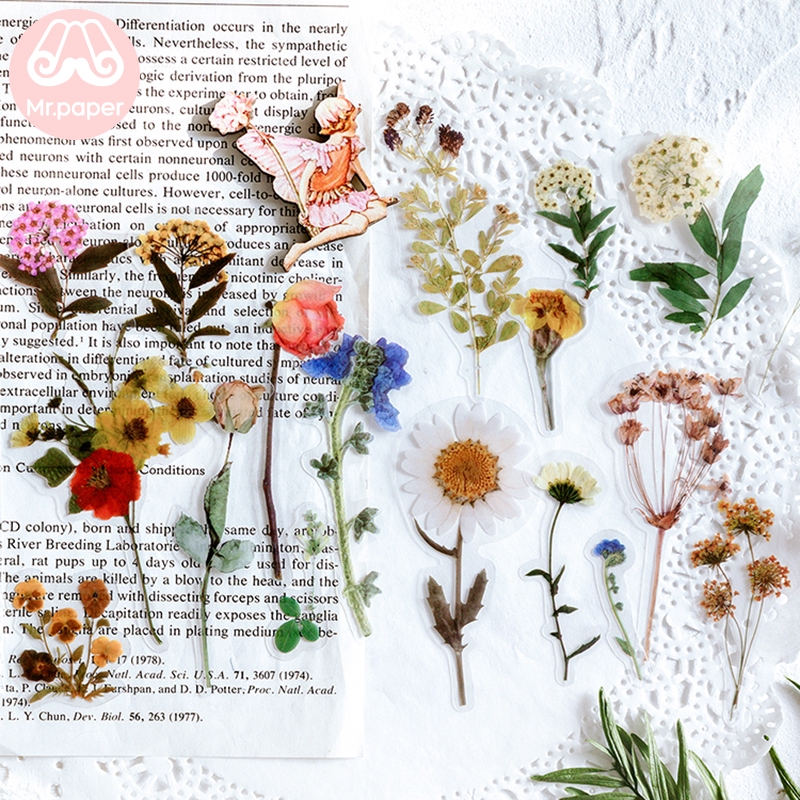 สติกเกอร์ ลายดอกไม้ สําหรับตกแต่งสมุดไดอารี่ 40 ชิ้น / ถุง