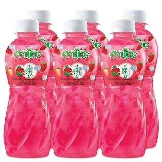 กาโตะ น้ำผลไม้ 25% ผสมวุ้นมะพร้าว ขวด 320 กรัม แพ็คx6ขวด [ส้ม สตอ องุ่นเคียวโฮ องุ่น แตงโม เมลอน ลิ้นจี่] Kato