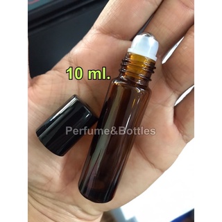 ขวดลูกกลิ้งสีชา(ขวดหนา)10ml.