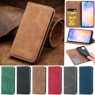 เคสโทรศัพท์หนัง PU นิ่ม ผิวด้าน ฝาพับ พร้อมช่องใส่บัตร สไตล์เรโทร สําหรับ Huawei Honor 20 P40 Lite Nova 5T Honor 20 Pro Y9 Prime 2019