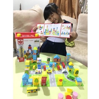 💰Tangtemtoys💰Wooden City Building Blocks บล็อคไม้สร้างเมือง ของเล่นไม้เสริมพัฒนาการเด็ก ของเล่นเสริมพัฒนาการ