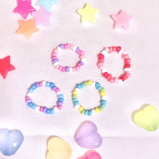 🌈SD-แหวนลูกปัดเรียงสี ระบุขนาดได้🌈