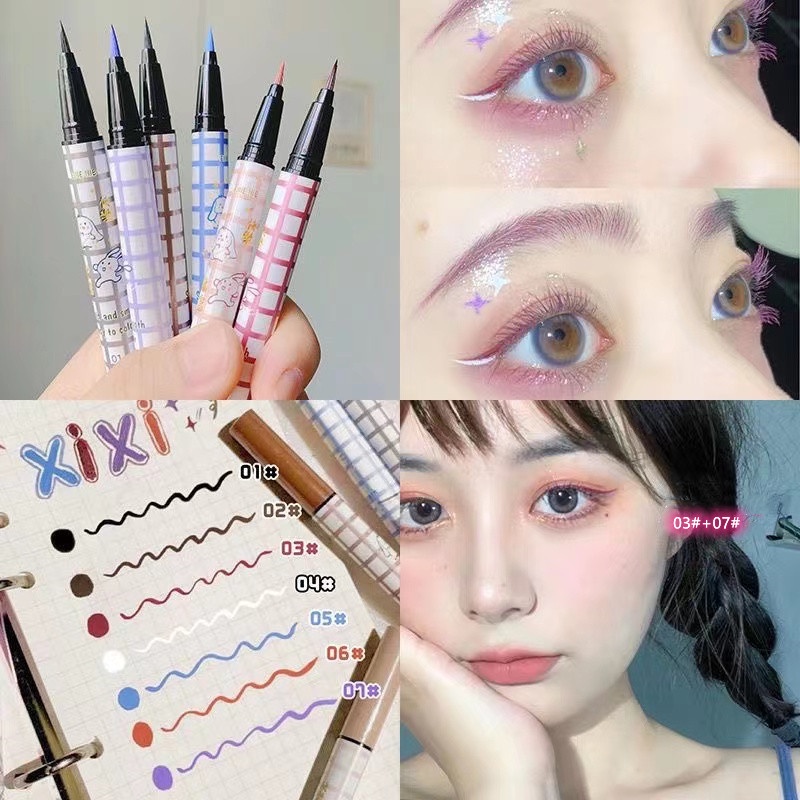 ปากกาอายไลเนอร ์ Xixi ไม ่ มีสี กันน ้ ําและกันเหงื ่ อ ทนทาน ปากกาอายไลเนอร ์ สีสามเณร