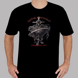 [COD]เสื้อยืดผ้าฝ้าย พิมพ์ลายวงร็อค WHITESNAKE Restless Heart สีดํา สําหรับผู้ชาย