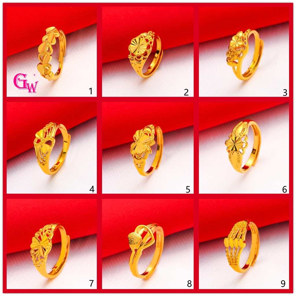 Gw Jewellery เครื ่ องประดับแฟชั ่ น Emas 916 Gold แหวนกุหลาบผู ้ หญิงกรุงเทพ
