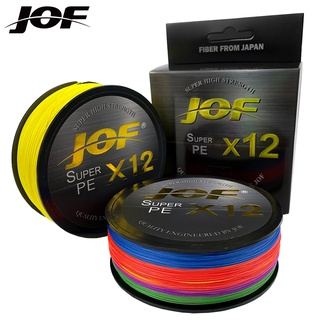 สายการประมงถัก jof 12/9สายการประมงถัก500เมตร300เมตร100เมตร M ultifilament PE 12/9เส้นสายการประมง20LB-92LB S