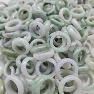 แหวนหยกพม่า  หยกธรรมชาติ Jadeite Ring หยกแท้ราคาถูก  (รับประกันแท้) (สุ่ม)(รหัส Jade#1)