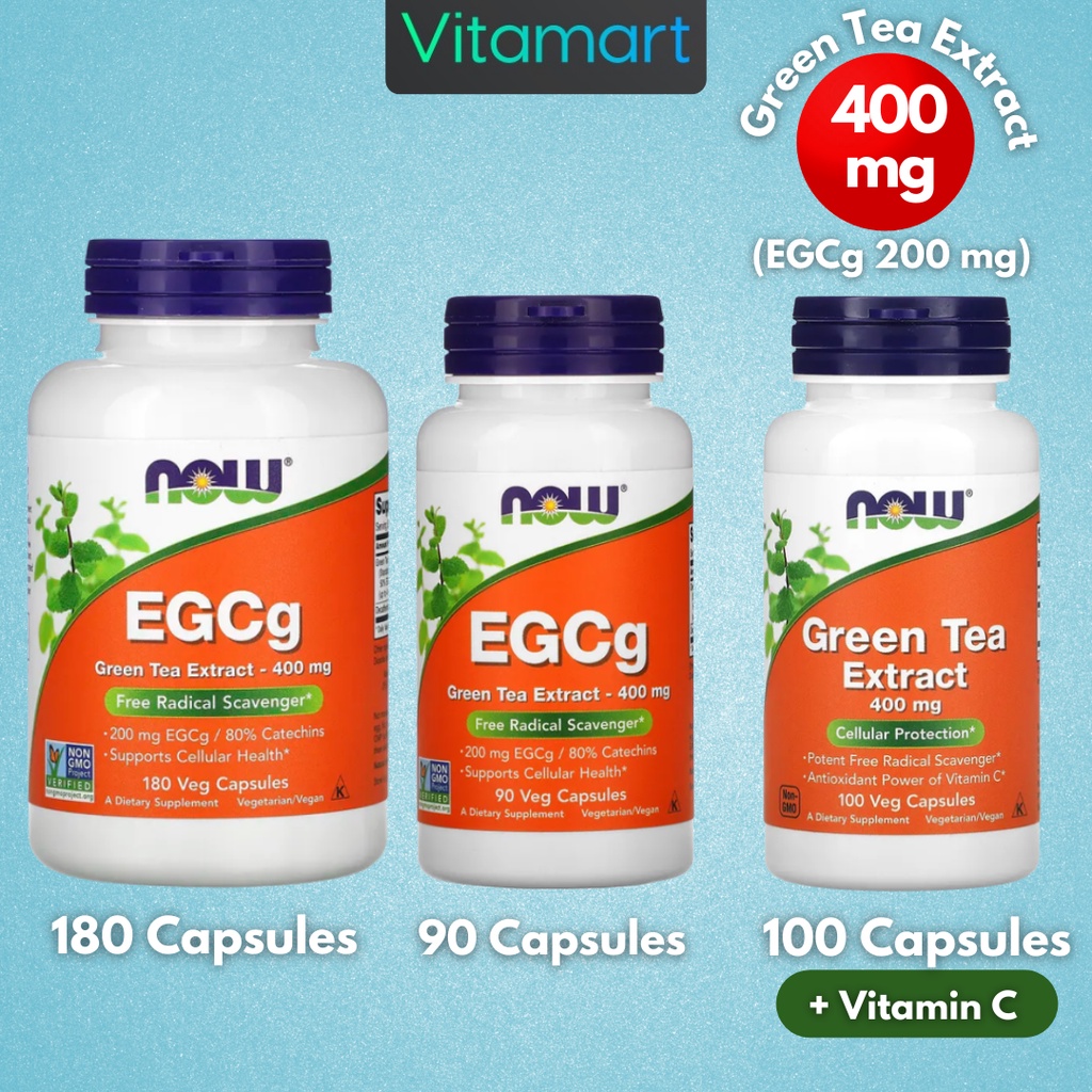 พร้อมส่ง สารสกัดชาเขียวเข้มข้น Now Foods, EGCg, Green Tea Extract, 400 mg
