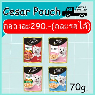 !!PROMOTION!! ซีซาร์ อาหารสุนัขเปียกเพาช์ 70g. ยกกล่อง(คละรถได้)