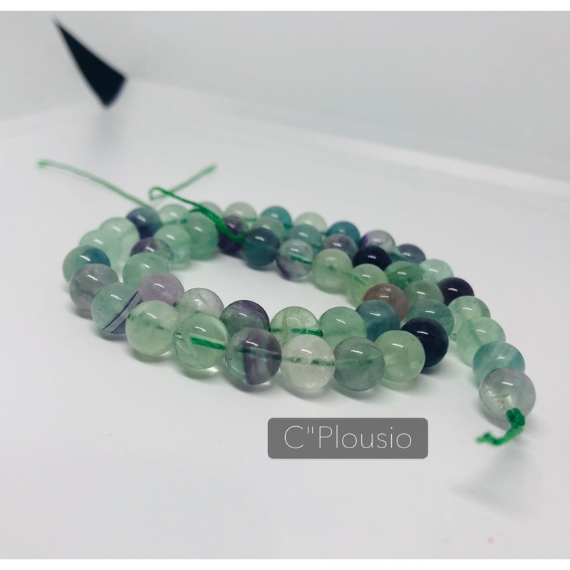 Fluorite หินนำโชค ฟลูออไรด์ สายยาว 8 10 12 มม.