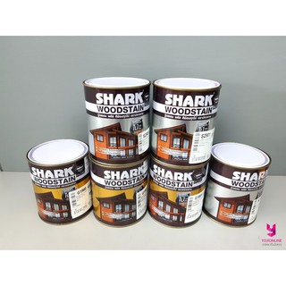 YOJI ONLINE สีย้อมไม้ ฉลาม พลัส สีกึ่งเงา สีเงา Shark Woodstain ขนาด 0.75 ลิตร สำหรับภายในและภายนอก สีทาไม้