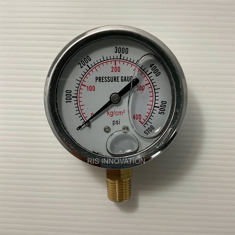 เกจวัดแรงดัน 2.5” 0-400 kg/cm3(bar) (pressure gauge) เกลียว 19G 1/4 PT