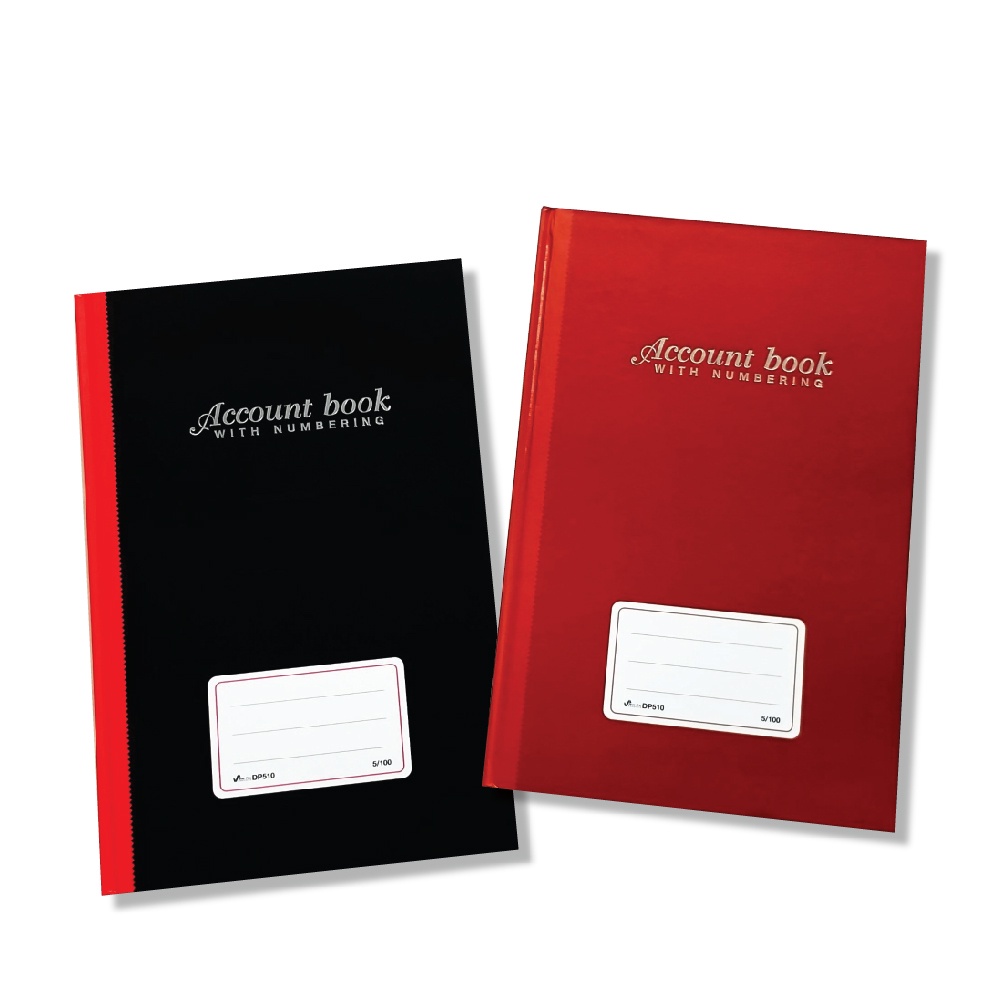 สมุดบัญชีปกแข็ง 5/100 มีเลขหน้า ปกสีพื้น 70 แกรม 100 แผ่น Silver Pins Products  รุ่น DP510  [S24]