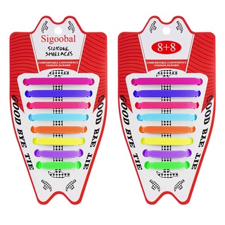 เชือกผูกรองเท้าซิลิโคน 16 ชิ้น / 1 คู่ สําหรับเชือกผูกรองเท้าผ้าใบ แบบยืดหยุ่น ไม่ต้องผูก ใส่ง่าย และถอดเชือกผูกรองเท้าขี้เกียจ ทุกเพศ