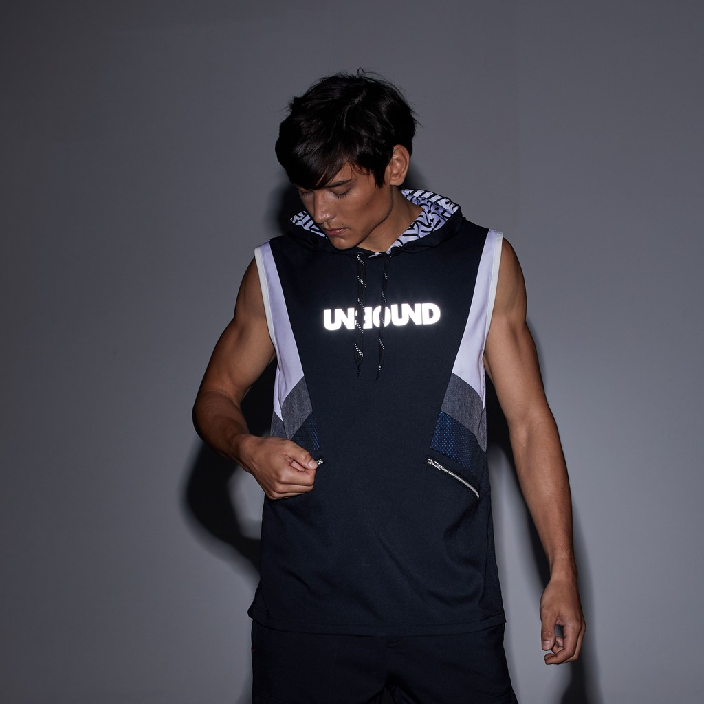 UNBOUND POWER HOODIE เสื้อมีฮู้ด เสื้อแขนกุดสีดำ ชุดออกกำลังกาย เสื้อ ...