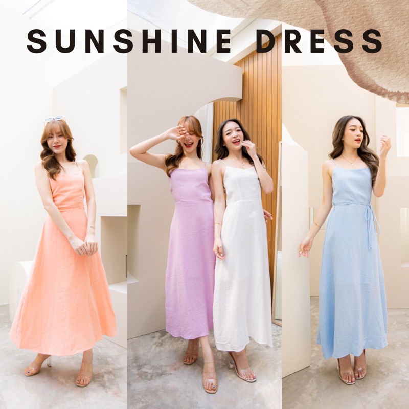 E-tax[เหลือ2xx.-ลด30%เก็บโค้ด"ร้านโค้ดคุ้ม"] Basicnotbasics - Sunshine dress เดรสยาว ชุดไปทะเล maxi
