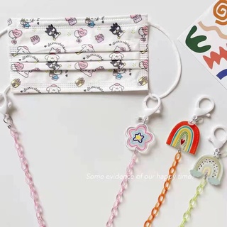 New creative cartoon candy color rainbow acrylic lanyard necklace glasses chain headphone chain mask chain