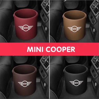 MINI COOPER LOGO Car Trash COUNTRYMAN JCW CLUBMAN F54 F55 F56 F57 F58 F60 R55 R57 R58 R60 Seat Hanging Storage Bag Leather Trunk Storage Outdoor Bucket