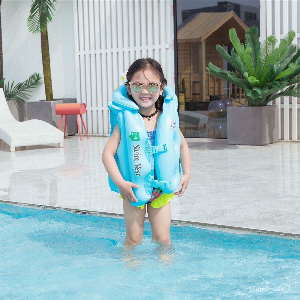 PVC Baby Life Vest Kids Children Floated Inflatable Swimsuit Swim ...