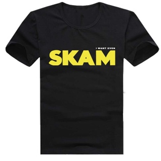 เสื้อยืดแขนสั้น ผ้าฝ้าย 100% พิมพ์ลาย Skam Isak ทรงหลวม แฟชั่นฤดูร้อน สําหรับผู้ชายSize S-5XL