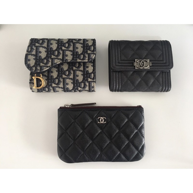 (USED) รวมน้องๆ Chanel / Dior trifold wallet / Chanel mini o case ของแท้ 100%