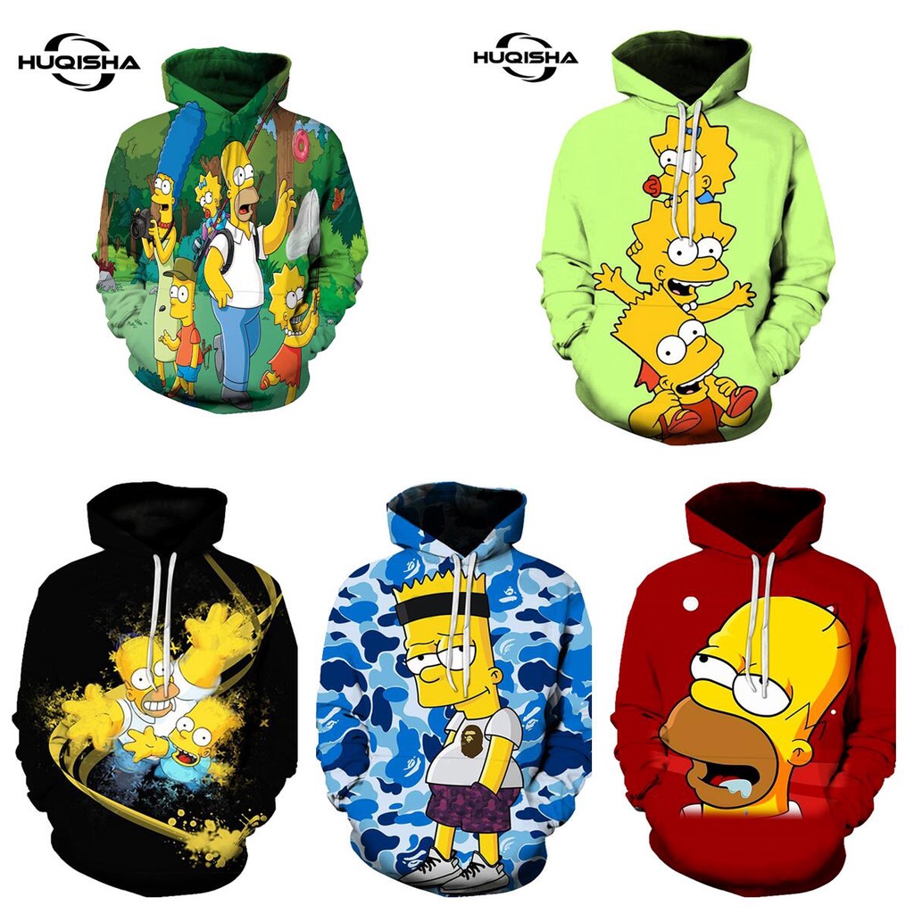 หมวกแฟชั่นลายพิมพ์ Simpson Anime สำหรับทุกเพศ