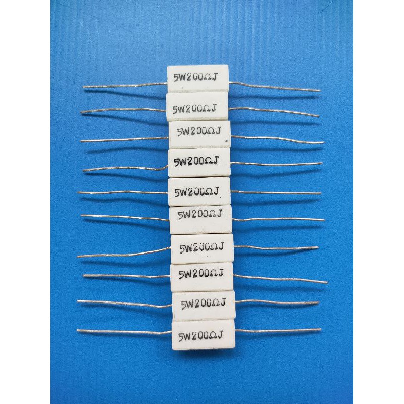 R กระเบื้อง ตัวต้านทาน 5W 200 Ohm (แพ็ค 10 ตัว)