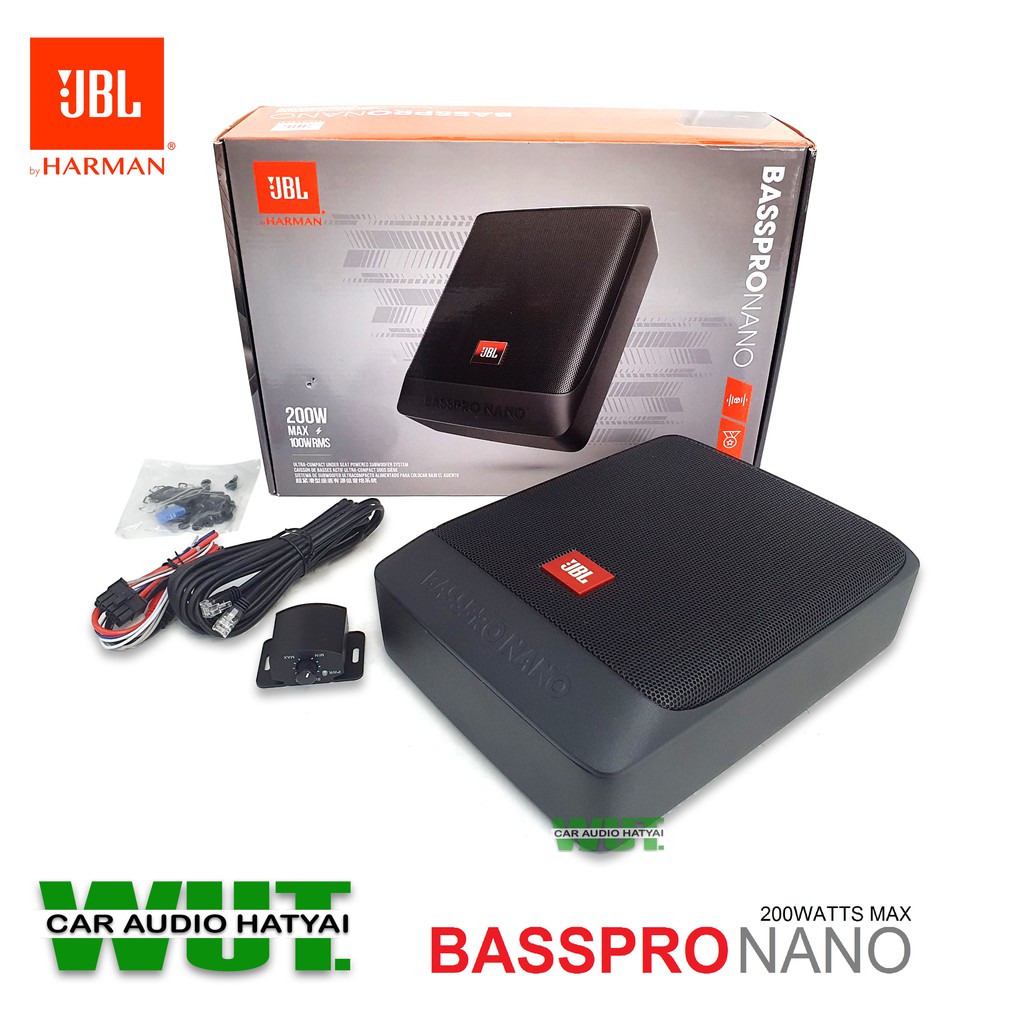 JBL BassPro Nano Subbox Subwoofer ซับบ๊อก 6x8 นิ้ว พร้อมรีโมทบูสเบส เครื่องเสียงรถ JBLรุ่น BassPro N
