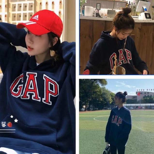 สไตล์เทรนด์แฟชั่น ขนาดกว้าง เสื้อกันหนาวมีฮู้ด เสื้อฮู้ดแบบสวมหัว พิมพ์ลาย เสื้อกันหนาว 3 สี M-2XL